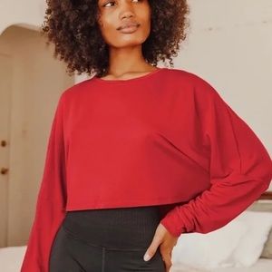 Lulus Cropped Oversized Long Sleeve